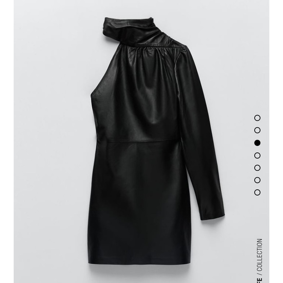 Zara Dresses & Skirts - ZARA Asymmetric black Leather Dress Size S NWT